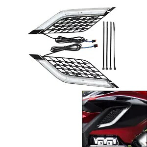 LED ラジエーター グリル パネル ライト ホンダ ゴールドウィング 1800 GL1800 ツアー 18-Up 米国に適合 LED Radiator Grill Panels Light Fit For Honda Goldwing 1800 GL1800 Tour 18-Up US 【並行輸入品】