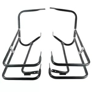 ブラック サドルバッグ ガード レール マウント ブラケット ハーレー エレクトラ ロード グライド 97-08 米国用 Black Saddlebag Guard Rail Mounts Bracket For Harley Electra Road Glide 97-08 US 【並行輸入品】