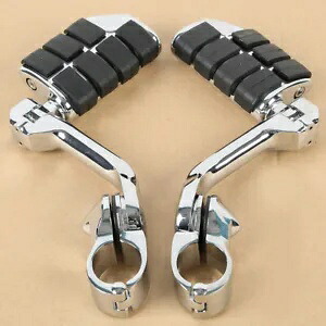 ロングアングル高速道路フットペグレストマウント 1 1/4インチ 1.25インチ エンジンガードバーに適合 Long Angled Highway Foot Pegs Rest Mount Fit For 1 1/4\