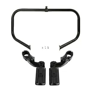 ブラック ハイウェイ エンジン ガード クラッシュ バー フットペグ マウント ハーレー ツーリング 09-Up に適合 Black Highway Engine Guard Crash Bar Footpegs Mount Fit For Harley Touring 09-Up 【並行輸入品】