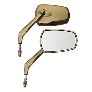 ゴールド バックミラー サイドミラー ハーレー ツーリング エレクトラ ストリート グライド 1982-2023 に適合 Gold Rearview Side Mirrors Fit For Harley Touring Electra Street Glide 1982-2023 【並行輸入品】