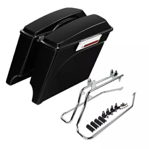 ストレッチハードサドルバッグ + 変換ブラケットハーレーソフテイル 1984-2017 に適合 Stretched Hard Saddle Bags+Conversion Brackets Fit For Harley Softail 1984-2017 【並行輸入品】 58,685円