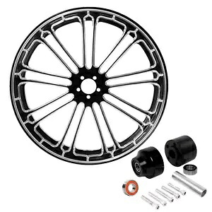 ABS 21インチ x 3.5インチ フロント ホイール リム シングル ディスク ハブ ハーレー ツーリング 2008-24 23 に適合 ABS 21\