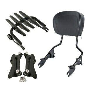 シーシーバー バックレスト ステルス ラゲッジ ラック ドッキング キット付き ハーレー ツーリング 14 以降用 Sissy Bar Backrest w/ Stealth Luggage Rack Docking Kit For Harley Touring 14-Up 【並行輸入品】