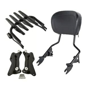 シーシーバー バックレスト ステルス ラゲッジ ラック ドッキング キット付き ハーレー ツーリング 14 以降用 Sissy Bar Backrest w/ Stealth Luggage Rack Docking Kit For Harley Touring 14-Up 【並行輸入品】