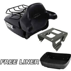 キングパック トランク バックレスト ソロ ブラック ラック ハーレー ツアーパック ツーリング 2014-24 用 King Pack Trunk Backrest Solo Black Rack Fit For Harley Tour Pak Touring 2014-24 【並行輸入品】