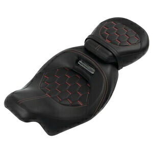ブラック運転席助手席ハーレーツーリングストリートロードグライド2009-Up 10に適合 Black Driver Passenger Seat Fit For Harley Touring Street Road Glide 2009-Up 10 【並行輸入品】