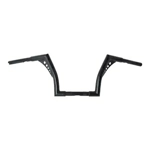 ブラック 1 1/4インチ ファット 10インチ ライズ ハンドルバー バー ハーレー ソフテイル Sportster883 1200用 Black 1 1/4\