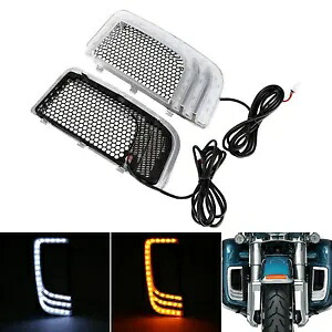 LED フェアリング下部グリルターンシグナルランニングライトハーレーツーリング 2014-2024 LED Fairing Lower Grill Turn Signal Running Light For Harley Touring 2014-2024 【並行輸入品】