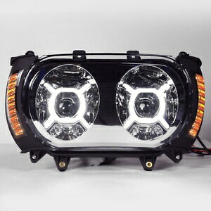 フロントデュアル LED ヘッドライト & マーカーライト ハーレーツーリングロードグライド 15-24 に適合 Front Dual LED Headlight & Marker Light Fit For Harley Touring Road Glide 15-24 【並行輸入品】