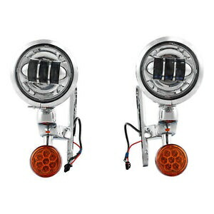 ターンシグナル LED スポットフォグライトブラケットハーレーツーリングロードキング 94-24 米国に適合 Turn Signal LED Spot Fog Light Bracket Fit For Harley Touring Road King 94-24 US 【並行輸入品】