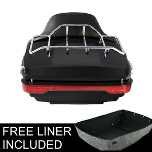 マットブラック キングパック トランク テールライトパッド付き ハーレーツアーパックツーリング 2014年以降用 Matt Black King Pack Trunk W/ Tail Light Pad For Harley Tour Pak Touring 2014-Up 【並行輸入品】