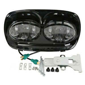 5 3/4インチ デュアル LED プロジェクター ヘッドライト ヘッドランプ ハーレー ロード グライド 98-13 12 に適合 5 3/4\