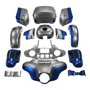 フェアリング ボディワークキット ハーレーエレクトラグライド 14-Up スーペリアブルー/ビレットシルバー用 Fairing BodyWork Kit For Harley Electra Glide 14-Up Superior Blue/Billet Silver 【並行輸入品】 391,545円