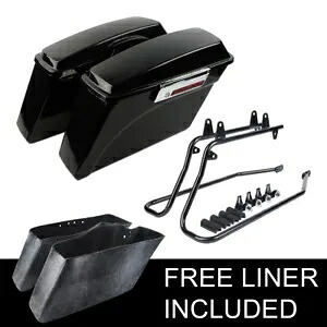 ハードサドルバッグ & 変換ブラケットハーレーソフテイルファットボーイ FLST 84-17 に適合 Hard Saddle Bags & Conversion Brackets Fit For Harley Softail Fat Boy FLST 84-17 【並行輸入品】