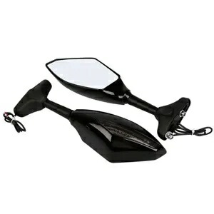バックミラーサイドミラーブルー LED ターンシグナルスズキ GSXR 600 750 GSXR 1000 Rearview Side Mirrors Blue LED Turn Signal Fit For Suzuki GSXR 600 750 GSXR 1000 【並行輸入品】