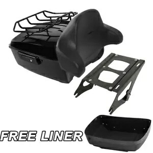 ブラック キング パック トランク バックレスト マウント ラック ハーレー ツアーパック ツーリング 14-24 用 Black King Pack Trunk Backrest Mount Rack Fit For Harley Tour Pack Touring 14-24 【並行輸入品】