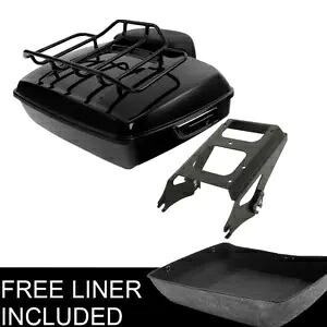 チョップドパック トランクマウントラック ハーレーツアーパック ストリートグライド 2009-13 ブラックに適合 Chopped Pack Trunk Mount Rack Fit For Harley Tour Pak Street Glide 2009-13 Black 【並行輸入品】