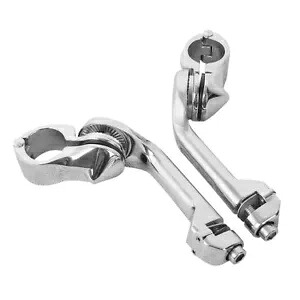 1 1/4インチ 32mm ロング角度調整可能なハイウェイフットペグマウント ハーレーツーリング用 1 1/4\