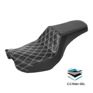 運転席助手席ジェルシート ハーレーダイナ ローライダー ストリートボブ スーパーグライド 06-17用 Driver Passenger Gel Seat For Harley Dyna Low Rider Street Bob Super Glide 06-17 【並行輸入品】
