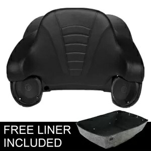 ブラック キング パック トランク バックレスト スピーカー ハーレー ツアー パック ツーリング 14-24 米国に適合 Black King Pack Trunk Backrest Speakers Fit For Harley Tour Pak Touring 14-24 US 【並行輸入品】