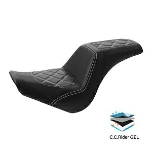 ドライバー ライダー パッセンジャー ジェルシート ハーレー ソフテイル ストリート ボブ FXBBS 18-23 22に適合 Driver Rider Passenger Gel Seat Fit For Harley Softail Street Bob FXBBS 18-23 22 【並行輸入品】