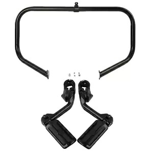 ブラック ハイウェイ エンジン バー ロングアングル フットペグ ハーレー ツーリング 2009-Up 10 に適合 Black Highway Engine Bar Long Angled Footpegs Fit For Harley Touring 2009-Up 10 【並行輸入品】