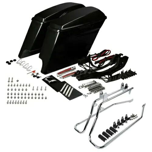 未塗装ストレッチサドルバッグ & 変換ブラケットハーレーソフテイル 84-17 に適合 Unpainted Stretched Saddlebags &Conversion Brackets Fit For Harley Softail 84-17 【並行輸入品】