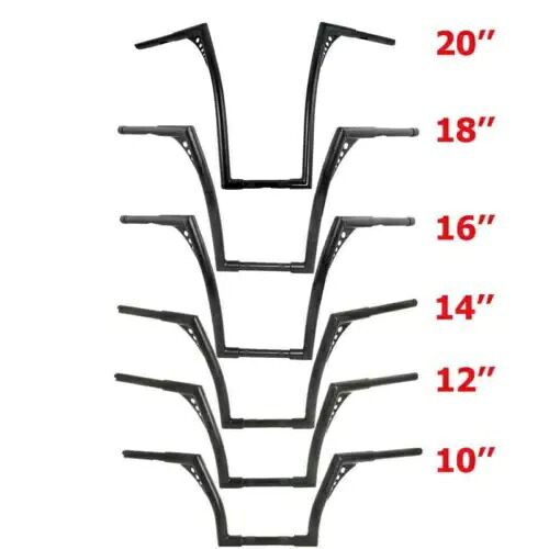 10インチ 12インチ 14インチ 16インチ 18インチ 20インチ ライズ1.25インチ ハンドルバーバー ハーレーダビッドソン FLST FXST用 10'' 12'' 14'' 16''18\