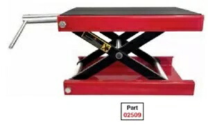 レッド 1100 LB オートバイリフトセンターシザーリフトジャッキワイドフラットホイストスタンド 02509 Red 1100 LB Motorcycle Lift Center Scissor Lift Jack Wide Flat Hoist Stand 02509 【並行輸入品】