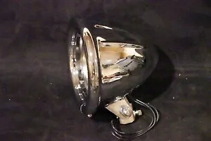 カスタムクロームリブ4 1/2インチヘッドライトハーレーダイナスポーツスターチョッパーボバー用 Custom Chrome Ribbed 4 1/2\
