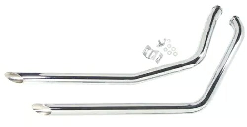 クローム スラッシュ カット 2インチ ドラッグ パイプ 排気 86-06 ハーレー ソフテイル FLST FXST 90025用 Chrome Slash Cut 2\