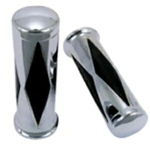 クローム ダイヤモンド ハンドルバー グリップ ハーレー ダイナ ソフテイル FXR FXD カスタム 42029 Chrome Diamond Handlebar Grips For Harley Dyna Softail FXR FXD Custom 42029 【並行輸入品】