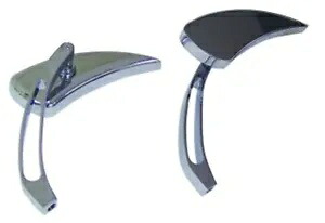 クロームスロットミラーハーレーソフテイルダイナチョッパーボバーユニバーサル47003 Chrome Slotted Mirrors For Harley Softail Dyna Chopper Bobber Universal 47003 【並行輸入品】