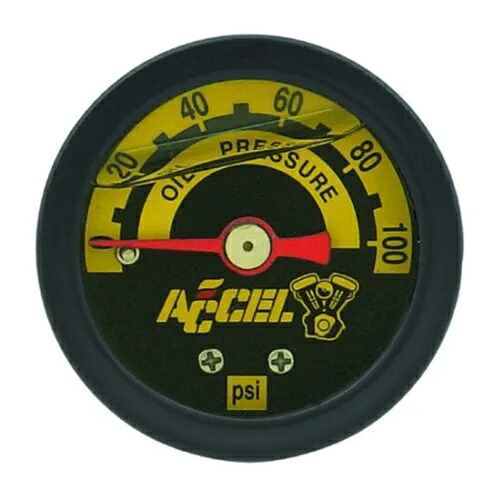 アクセル ブラック 0-100 液体充填 1.5インチ 油圧ゲージ ハーレー 88033用 Accel Black 0-100 Liquid Filled 1.5\