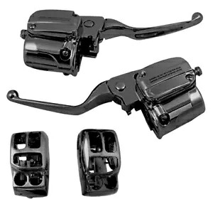 ブラック ハンドルバー コントロール キット マスターシリンダー 17-20 ハーレー ロードグライド FLTR 41700463 Black Handlebar Control Kit Master Cylinder 17-20 Harley Roadglide FLTR 41700463 【並行輸入品】