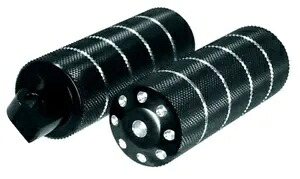 ハーレー 24048 用ローレット ビレット アルミニウム ブラック コントラスト カット フットペグ オス マウント Knurled Billet Aluminum Black Contrast Cut Footpegs Male Mount For Harley 24048 【並行輸入品】