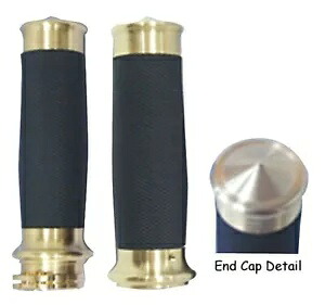 ビレット真鍮ハンドルバーグリップハーレーダイナソフテイル XFD FLST FXST 42088 Billet Brass Handlebar Grips For Harley Dyna Softail XFD FLST FXST 42088 【並行輸入品】