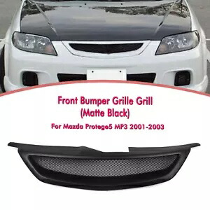 マットブラックフロントバンパーグリルメッシュマツダ Protege5 MP3 2001-2003 グラスファイバー Matte Black Front Bumper Grille Mesh For Mazda Protege5 MP3 2001-2003 Fiberglass 【並行輸入品】