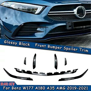 7x ベンツ W177 A180 A200 A250 A35 AMG 2019-2024 ブラックフロントスポイラーカバートリム 7x For Benz W177 A180 A200 A250 A35 AMG 2019-2024 Black Front Spoiler Cover Trim 【並行輸入品】