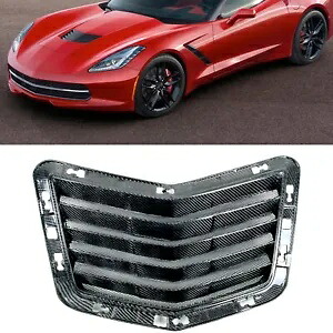 カーボンファイバーフロントフードブネットスクープベントトリムコルベット C7 2014-2019 ブラック Carbon Fiber Front Hood Boonet Scoop Vent Trim For Corvette C7 2014-2019 Black 【並行輸入品】
