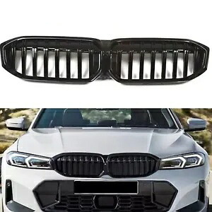 1x ブラックフロントキドニーグリルメッシュ BMW 3 シリーズ G20 23-24 新品 カメラ穴付き 1x Black Front Kidney Grille Mesh For BMW 3 Series G20 23-24 NEW W/ Camera Hole 【並行輸入品】