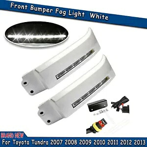 2x フロントバンパー DRL フォグランプベゼルランプ LED トヨタ タンドラ 2007 2008-2013 2x Front bumper DRL Fog Lights Bezel Lamps LED For Toyota Tundra 2007 2008-2013 【並行輸入品】