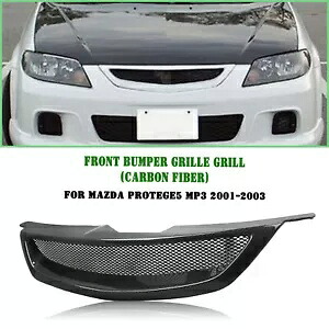1x フロントバンパーグリルメッシュハニカムマツダ Protege5 MP3 01-03 カーボンファイバー 1x Front Bumper Grille Mesh Honeycomb For Mazda Protege5 MP3 01-03 Carbon Fiber 【並行輸入品】