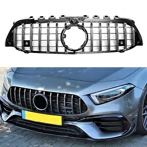 1x フロントバンパーグリル カメラ穴付き ベンツ W177 A200 A220 2019-2022 シルバー 1x Front Bumper Grille W/ Camera Hole For Benz W177 A200 A220 2019-2022 Silver 【並行輸入品】