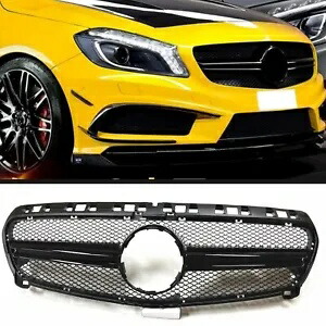 メルセデスベンツ W176 A クラスフロントグリルグリル 2013 2014 2015 ブラック AS For Mercedes Benz W176 A Class Front Grill Grille 2013 2014 2015 Black AS 【並行輸入品】