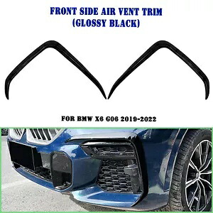 2x 車のフロントバンパーサイドエアベントトリム BMW X6 G06 2019-2022 2020 グロスブラック 2x Car Front Bumper Side Air Vent Trim For BMW X6 G06 2019-2022 2020 Gloss Black 【並行輸入品】