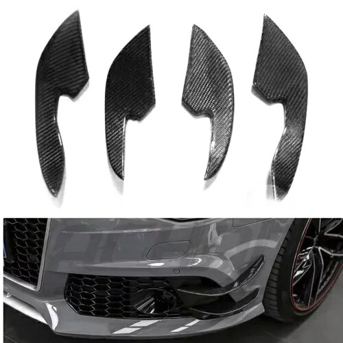 リアルカーボンファイバーフロントバンパーサイドスプリッタートリムアウディ RS6 13-16 RS7 12-15 Real Carbon Fiber Front Bumper Side Splitter Trim For Audi RS6 13-16 RS7 12-15 【並行輸入品】