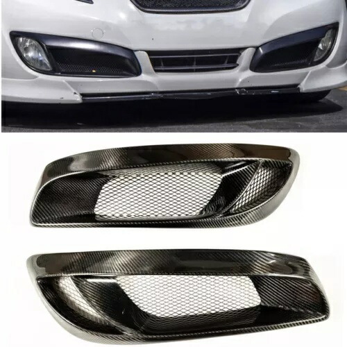 カーボンファイバーフロントフォグライトカバーベゼルグリルヒュンダイジェネシスクーペ 2008-12 Carbon Fiber Front Fog Light Cover Bezel Grill For Hyundai Genesis Coupe 2008-12 【並行輸入品】