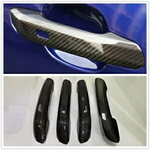 カーボンファイバー車のドアハンドルカバートリム A4 A5 スマートキー穴 AA 用 Carbon Fiber Car Door Handle Cover Trim For A4 A5 w/ Smart Key Hole AA 【並行輸入品】